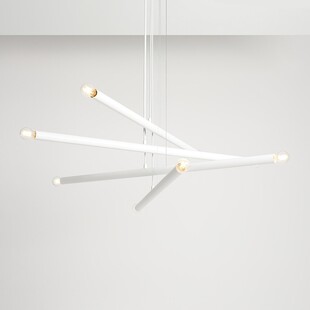Lampa designerska wiszące tuby poziome Tubo White VIII 100cm biała Aldex