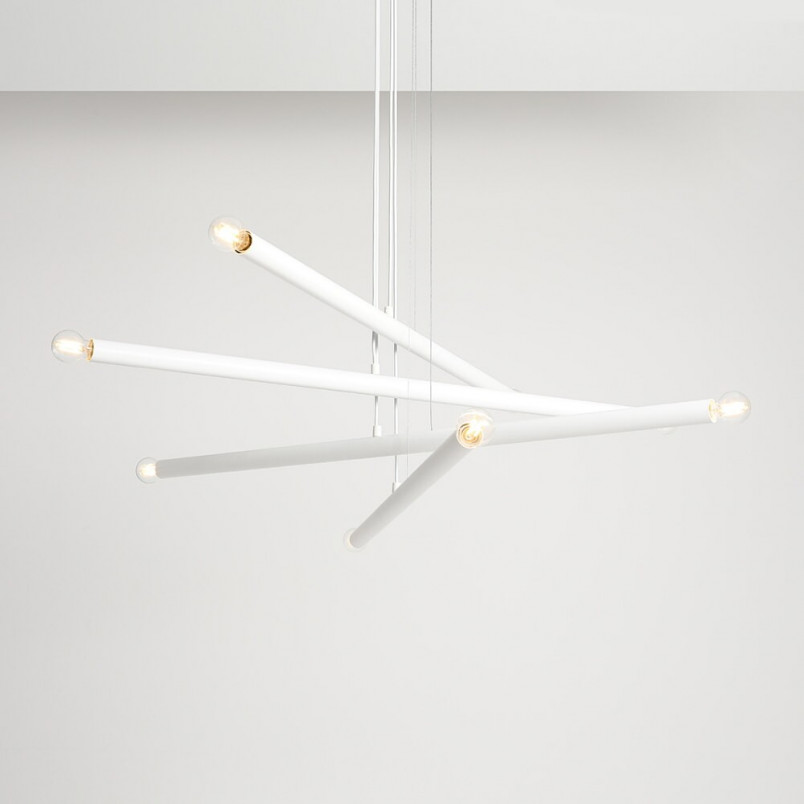 Lampa Tubo White VIII - Aldex | Nowoczesny Żyrandol Biały
