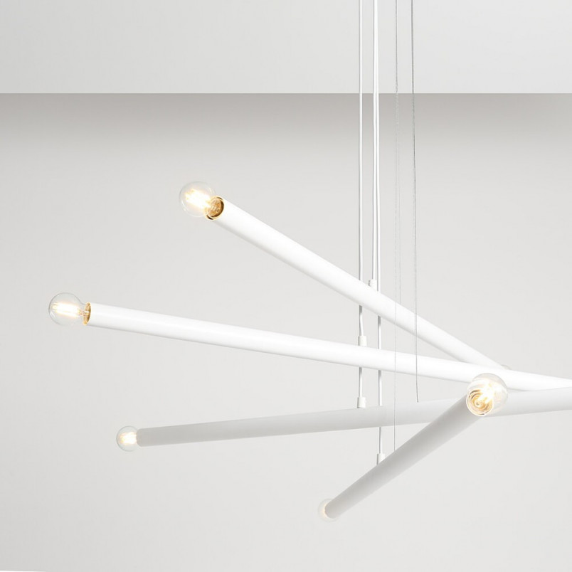 Lampa Tubo White VIII - Aldex | Nowoczesny Żyrandol Biały
