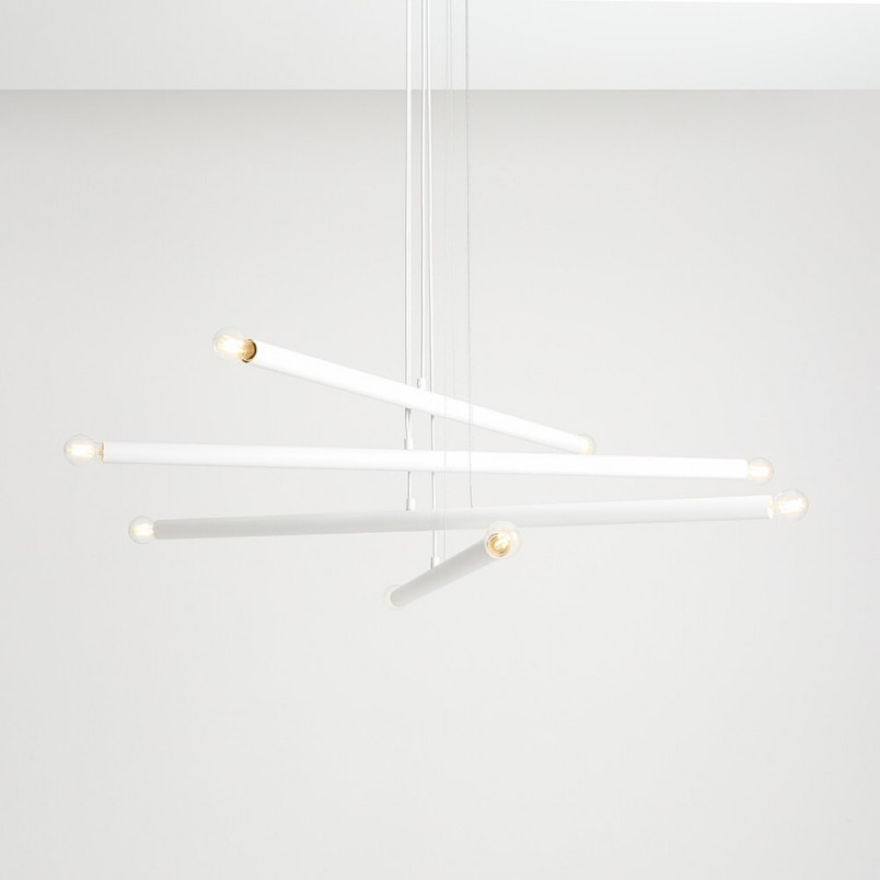 Lampa Tubo White VIII - Aldex | Nowoczesny Żyrandol Biały