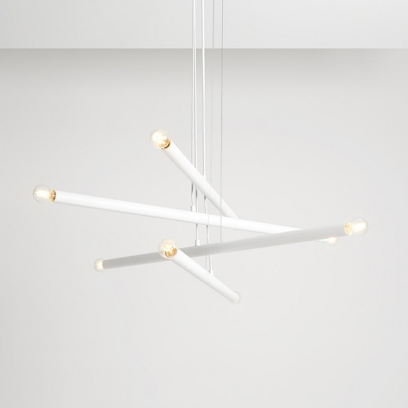 Lampa Tubo White VIII - Aldex | Nowoczesny Żyrandol Biały