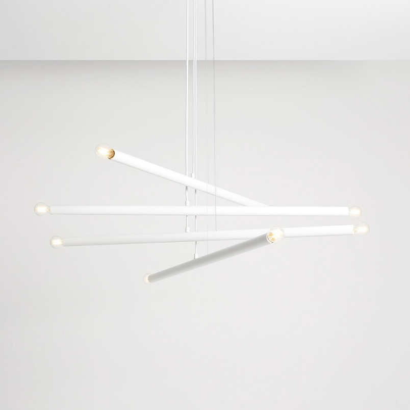 Lampa Tubo White VIII - Aldex | Nowoczesny Żyrandol Biały