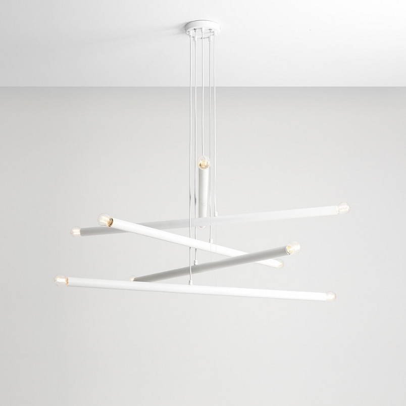 Lampa Tubo X 100cm biała Aldex - Designerski Żyrandol | Aldex