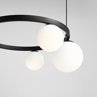 Lampa wisząca Garda Black Ring IV - Aldex | Szklane kule