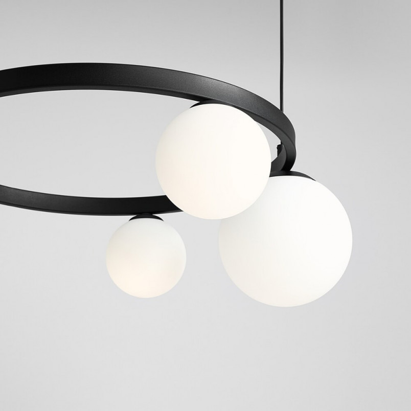 Lampa wisząca Garda Black Ring IV - Aldex | Szklane kule