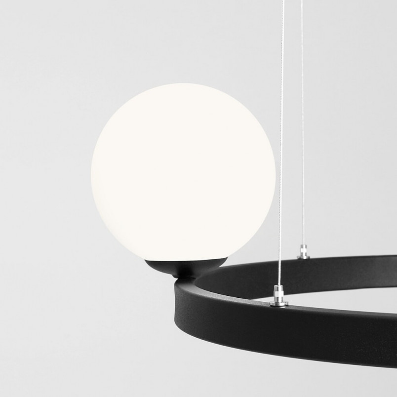Lampa wisząca Garda Black Ring IV - Aldex | Szklane kule