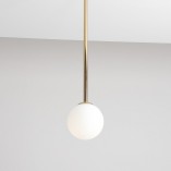 Lampa Sufitowa Szklana Kula Pinne M - Aldex | Biało-Złota