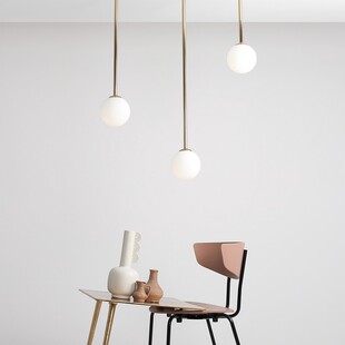 Lampa sufitowa szklana kula Pinne M 14cm biało-złota Aldex