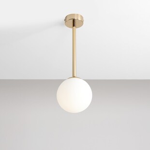 Lampa sufitowa Pinne | Szklana kula biało-złota Aldex
