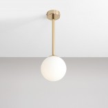 Lampa sufitowa Pinne | Szklana kula biało-złota Aldex
