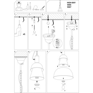 Lampa Wisząca Industrialna Czarna High-Bay Nowodvorski | Loft