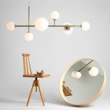 Lampa Wisząca Dione | Szklane Kule Biało-Złote | Aldex