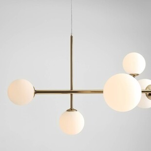 Lampa Wisząca Dione | Szklane Kule Biało-Złote | Aldex