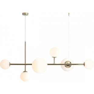 Lampa wisząca szklane kule Dione 130cm biało-złota Aldex