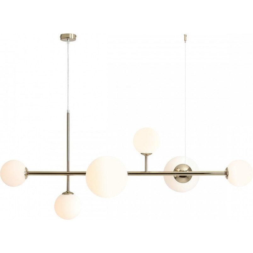 Lampa Wisząca Dione | Szklane Kule Biało-Złote | Aldex