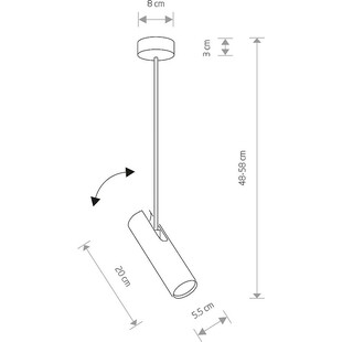 Lampa sufitowa tuba minimalistyczna Eye Super 56 Czarna marki Nowodvorski