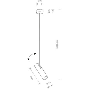 Lampa sufitowa tuba minimalistyczna Eye Super 77 Biała marki Nowodvorski
