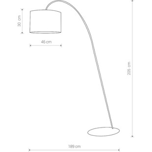 Lampa podłogowa łukowa z abażurem Alice Czarna/Złota marki Nowodvorski