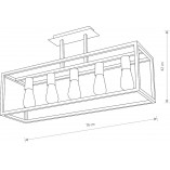 Lampa Sufitowa Crate - Loftowa Klatka Czarna | Nowodvorski