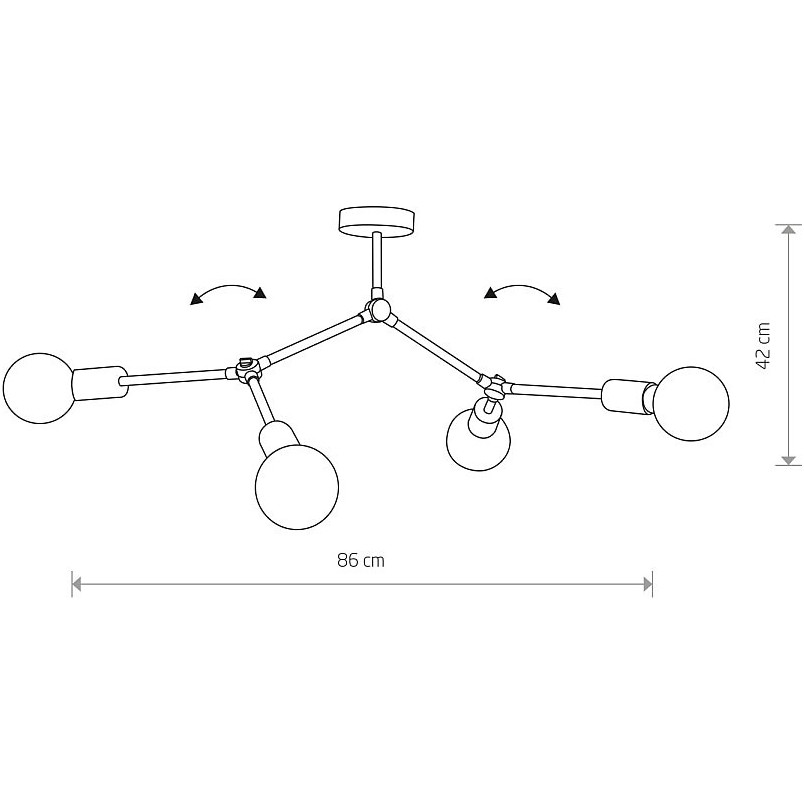 Lampa Sufitowa Loft Twig IV 86cm Czarna | Nowodvorski