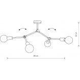 Lampa Sufitowa Loft Twig IV 86cm Czarna | Nowodvorski