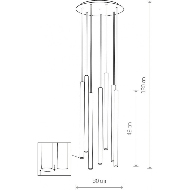 Lampa wisząca czarna Nowodvorski Laser VII - Tuby LED