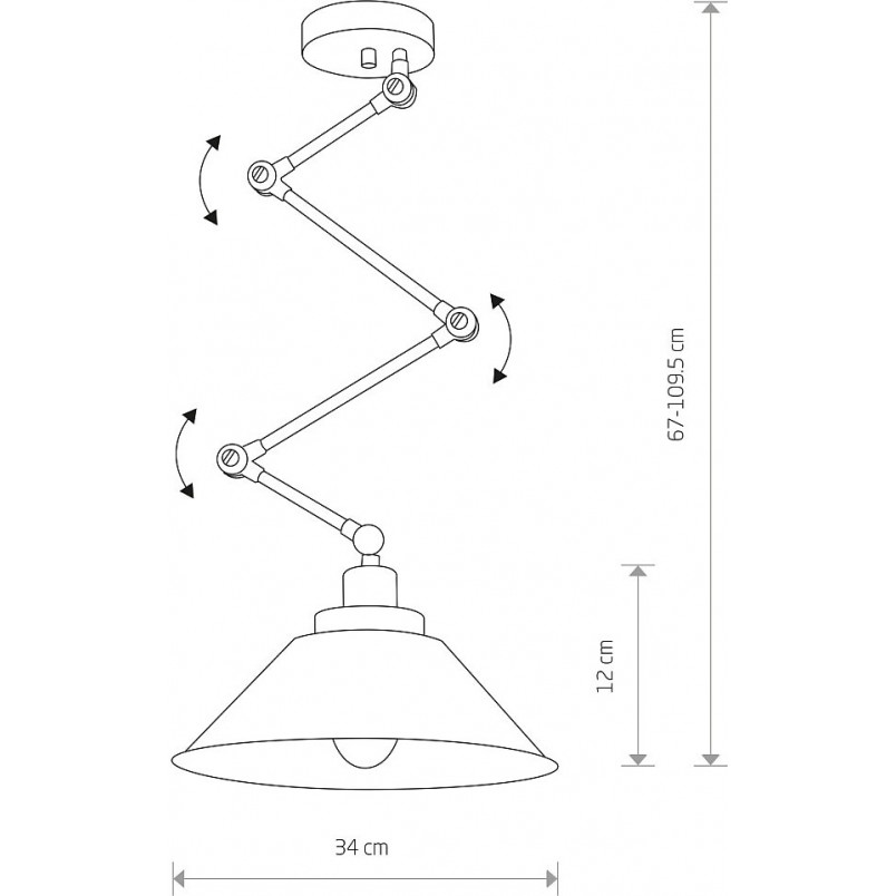 Lampa Sufitowa Industrialna Pantograph Czarna | Nowodvorski