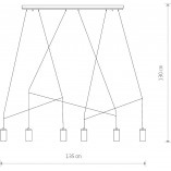 Lampa Sufitowa Imbria VI 135cm Czarna | Nowodvorski