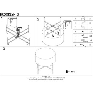 Stolik Okrągły Industrialny Brooklyn 45cm - Halmar | Dąb/Czarny