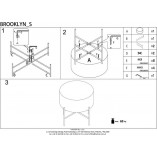 Stolik Okrągły Industrialny Brooklyn 45cm - Halmar | Dąb/Czarny