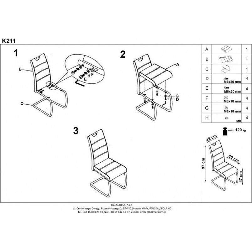 Krzesło tapicerowane Halmar K349 - Nowoczesny design, Komfort i styl