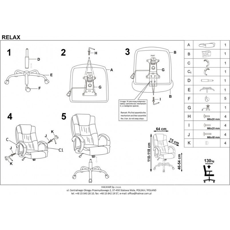 Fotel Gabinetowy Relax Beżowy Halmar | Komfort i Ergonomia