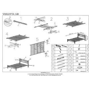 Łóżko drewniane Violetta 140x200 | Halmar - Elegancki Design