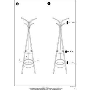 Wieszak stojący bambusowy Halmar W63 - Naturalny design
