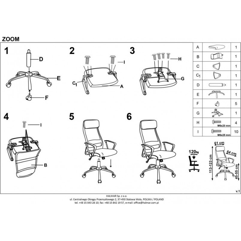 Fotel biurowy Zoom Halmar - Komfort i ergonomia | Sklep mebli