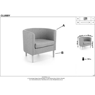 Fotel klubowy Clubby Halmar | Komfortowy fotel tapicerowany