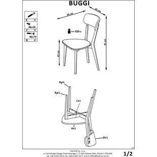 Krzesło drewniane Buggi białe Halmar | Skandynawski Design