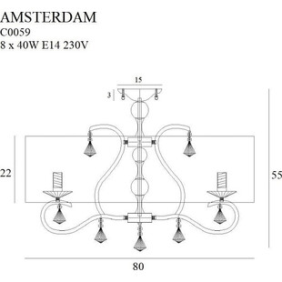 Plafon Glamour Amsterdam 80cm | MaxLight - Elegancki Design