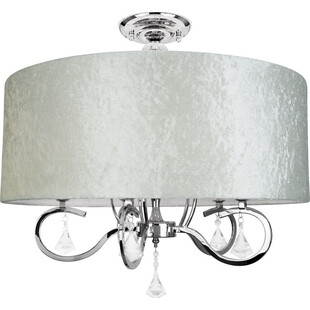 Plafon glamour z abażurem i kryształkami Amsterdam 60 Biały/Chrom marki MaxLight