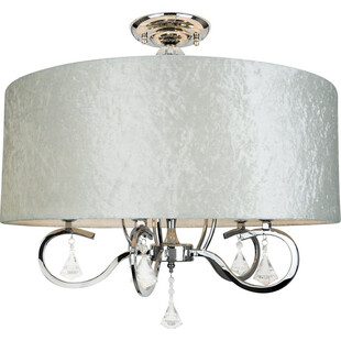 Plafon glamour z abażurem i kryształkami Amsterdam 60 Biały/Chrom marki MaxLight