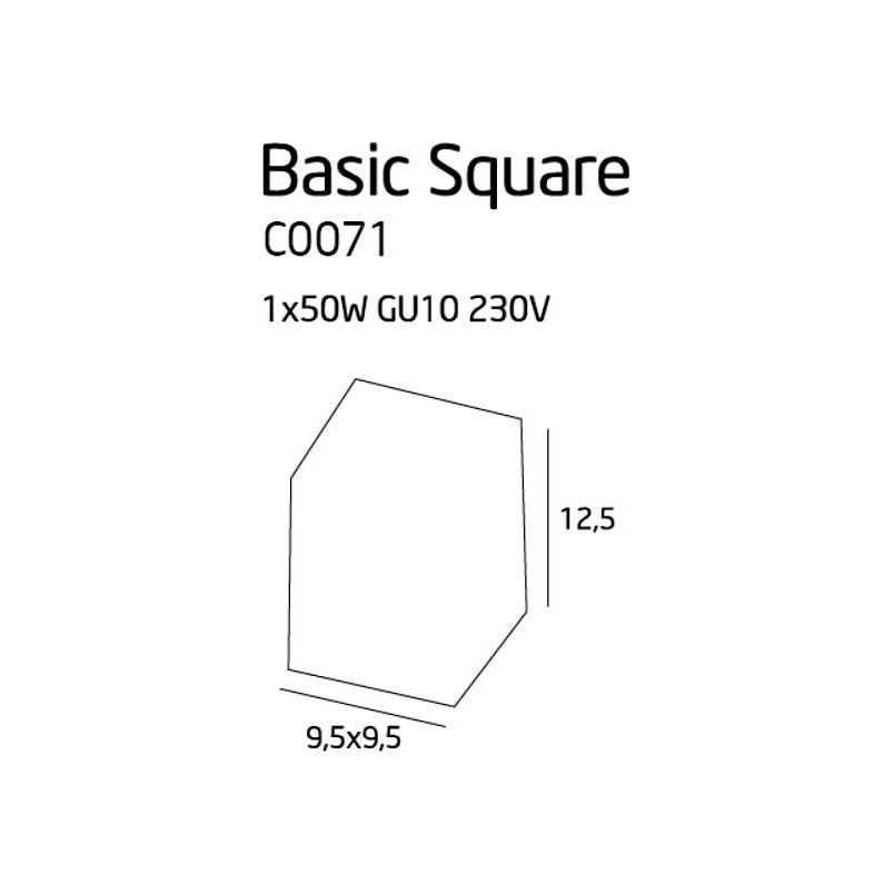 Lampa spot Basic Square czarna | MaxLight - Nowoczesne oświetlenie