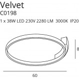 Plafon LED Velvet 60cm Czarny MaxLight - Nowoczesne Oświetlenie