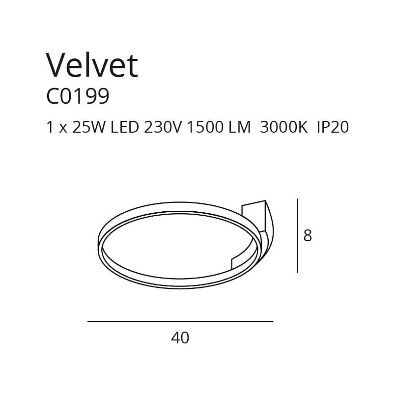 Plafon LED Velvet Czarny MaxLight | Nowoczesne Oświetlenie