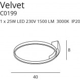 Plafon LED Velvet Czarny MaxLight | Nowoczesne Oświetlenie