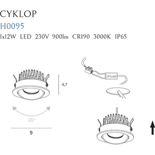 Oprawa łazienkowa Cyklop 9cm LED czarna MaxLight | Downlight IP65