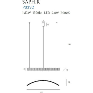 Lampa wisząca glamour Saphir LED | MaxLight - 100cm