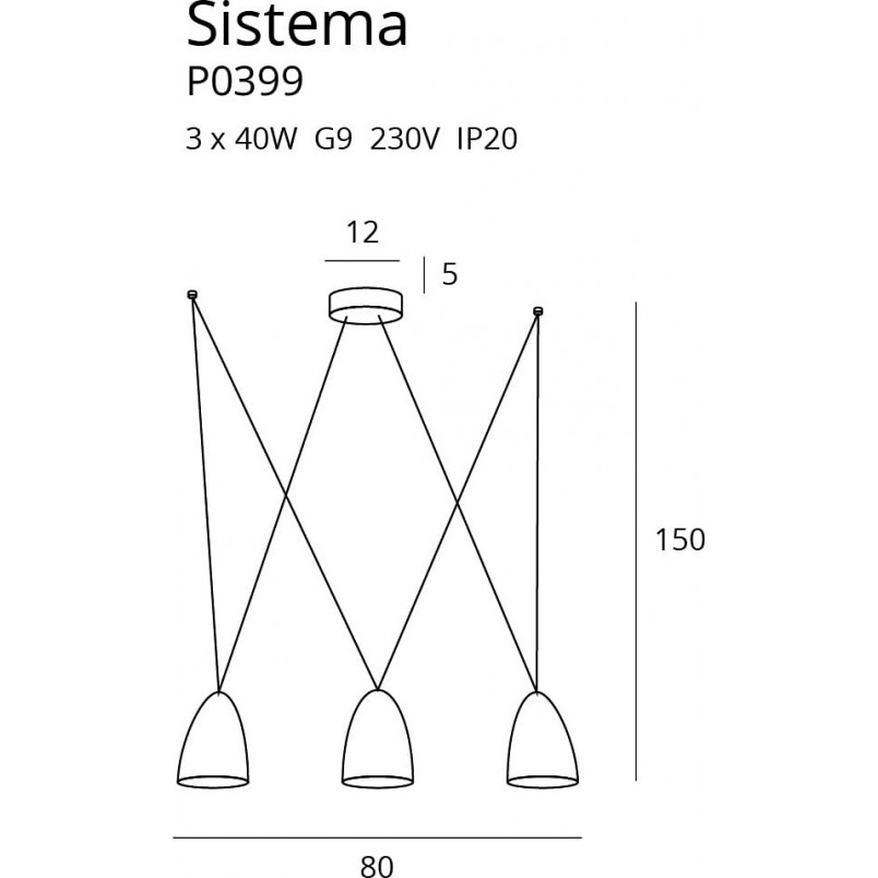 Lampa wisząca Sistema 80cm czarna - MaxLight | Minimalizm i styl
