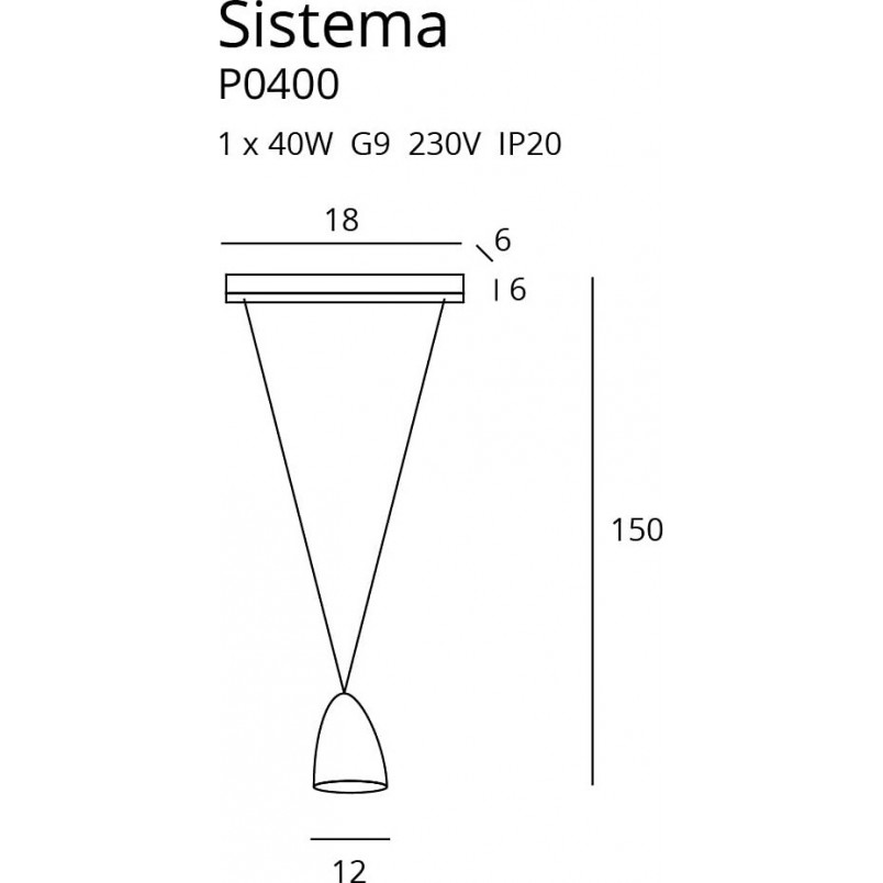 Lampa wisząca Sistema czarna - MaxLight | Minimalistyczny design