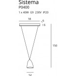 Lampa wisząca Sistema czarna - MaxLight | Minimalistyczny design