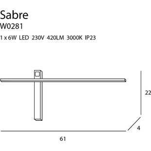 Kinkiet LED czarny MaxLight Sabre | Minimalistyczny design